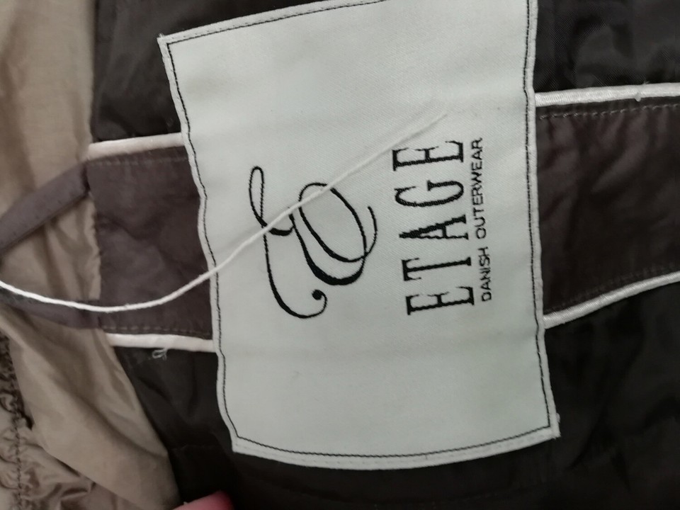 ETAGE Ladies Parka Coat Brown Faux Fur Hood Trim Zip Up Padded Coat