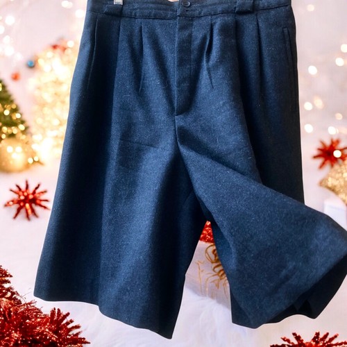 Giorgio Sant'Angelo Vintage 80’s Black Wool Lined Shorts Culottes Womens 12