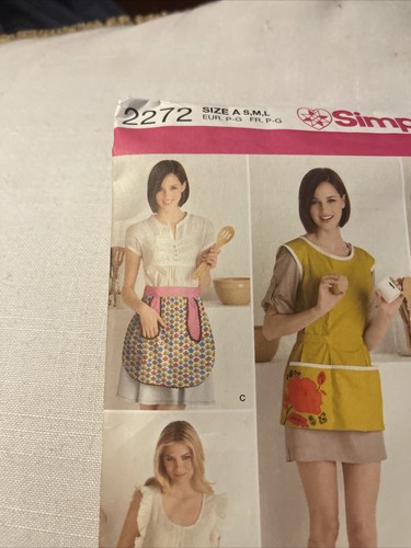 Simplicity 2272 Full & Half Aprons w Oversized Pockets Sz S-L UNCUT Pattern - Picture 5 of 5