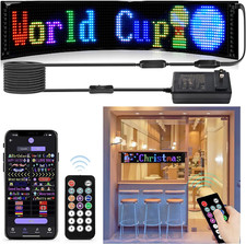 Bluetooth Programmable Scrolling LED Car Sign - 37"x8" for Indoor/Outdoor Use