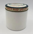 Vintage Milk Glass Moroline First Aid Jelly Jar with Lid Empty Vaseline