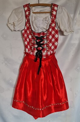 DRESS VINTAGE  STOCKERPOINT TYROL OKTOBERFEST DIRNDL PLAID WOMEN SET :US 6/EU 34