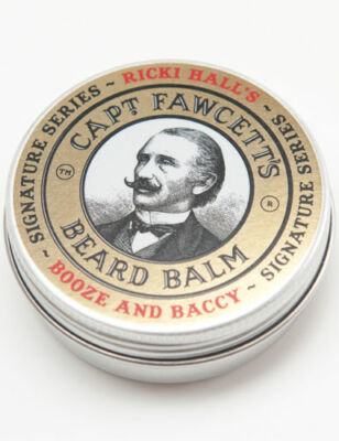 Captain Fawcett's Ricki Hall Schnaps & Baccy Bartbalsam Zustand 60ml/2oz Dose