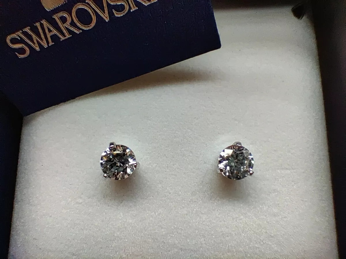Swarovski solitaire pierced earrings deals