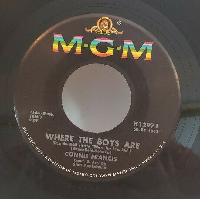 Connie Francis WHERE THE BOYS ARE (ROCK 45/PS) #12971 PLAYS