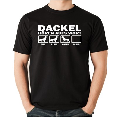 T-Shirt DACKEL HÖRT AUFS WORT by Siviwonder Unisex Hund Hundemotiv Teckel