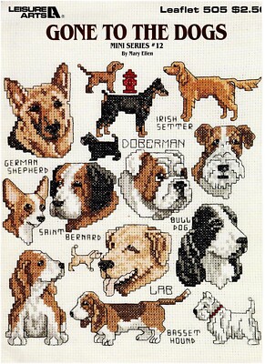Leisure Arts Kreuzstich Mini Serie Nr. 12 Vor den Hunden gegangen Kartenmuster