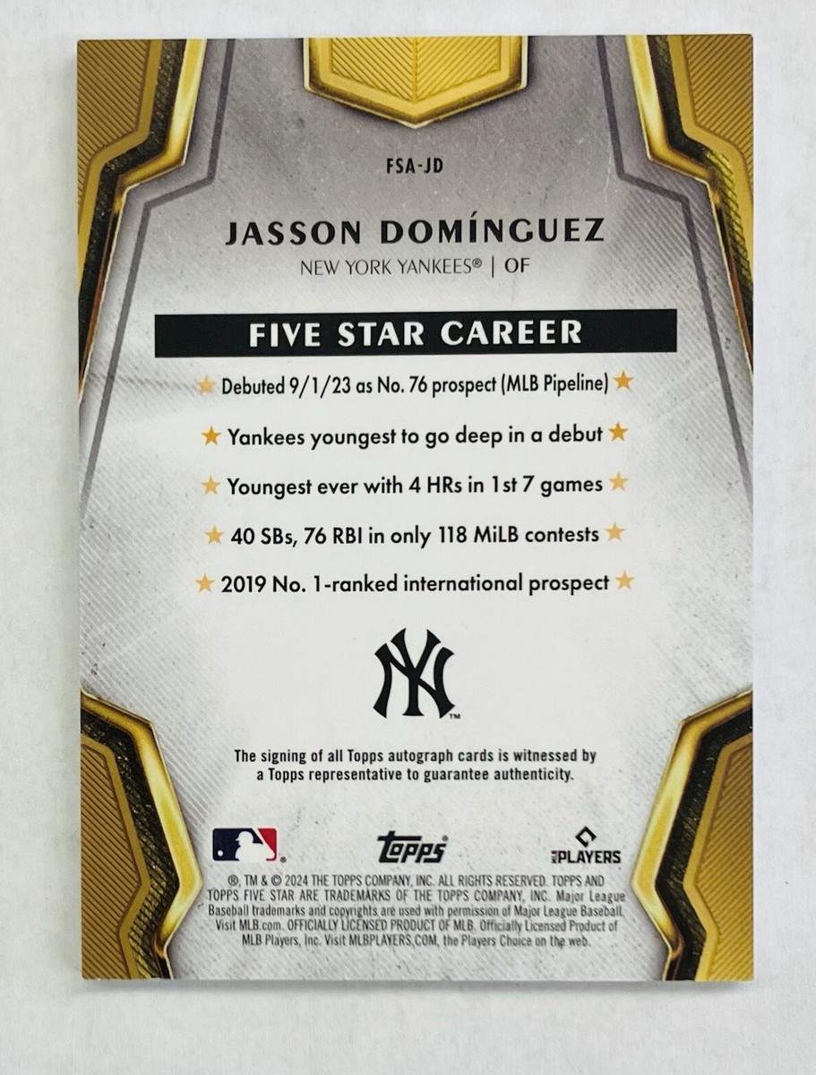 QTY AVL Jasson Dominguez Auto RC 2024 Topps Five Star Autograph  