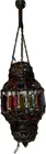 Celling Pendant Light Peacock Style Blue Stained Glass Tiffany Multicolored