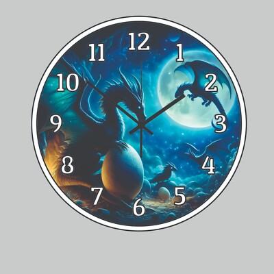 Flying Dragons  Art Wall Hanging Wall Clock art Time Piece