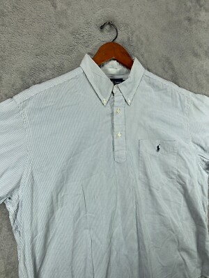 Vintage 90S Ralph Lauren Purcell Pullover Mens XL Blue Stripe
