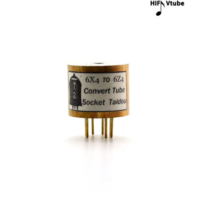 One Gold plated 6X4 TO 6Z4 [Bottom] Vacuum tube convert socket DIY HIFI