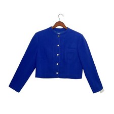 Miss Pendleton Cobalt Blue Wool Cropped Blazer Jacket- Women  s NO Size