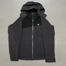 VTG Eastern Mountain Sports Jacket Mens XL GRAY HOODED GoreTex Ski Waterproof