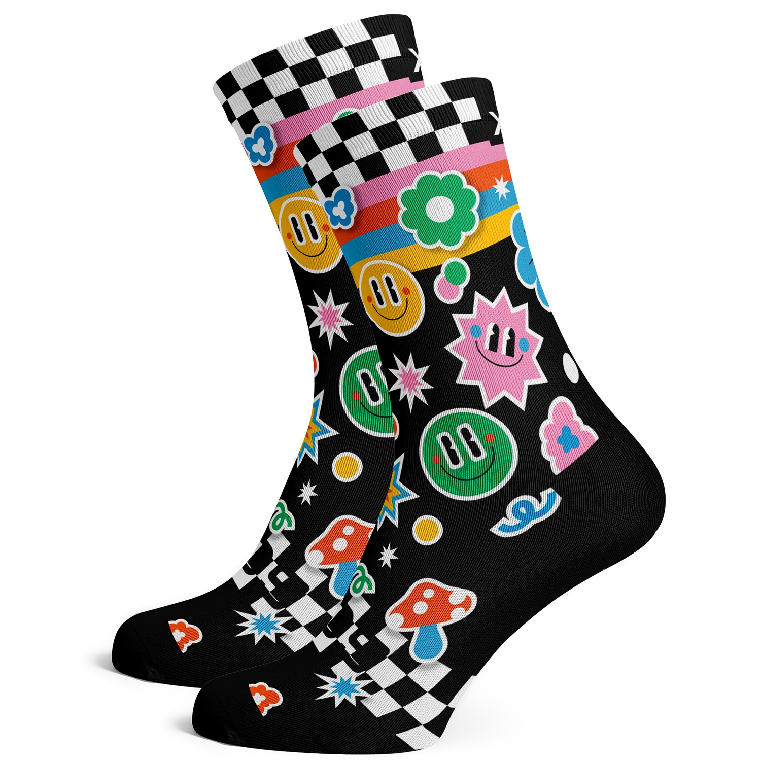 Sox Footwear Sticker Bright & Fun Premium Crew Men's Cycling Socks