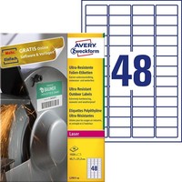 Avery Zweckform Ultra-Resistente Folien-Etiketten 45,7 X 21,2 Mm 1.920 Etiketten