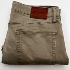 Pantalone Lucky Brand 121 Slim Uomo 32x30 Tan Ottimo Chino Khaki Elasticizzato