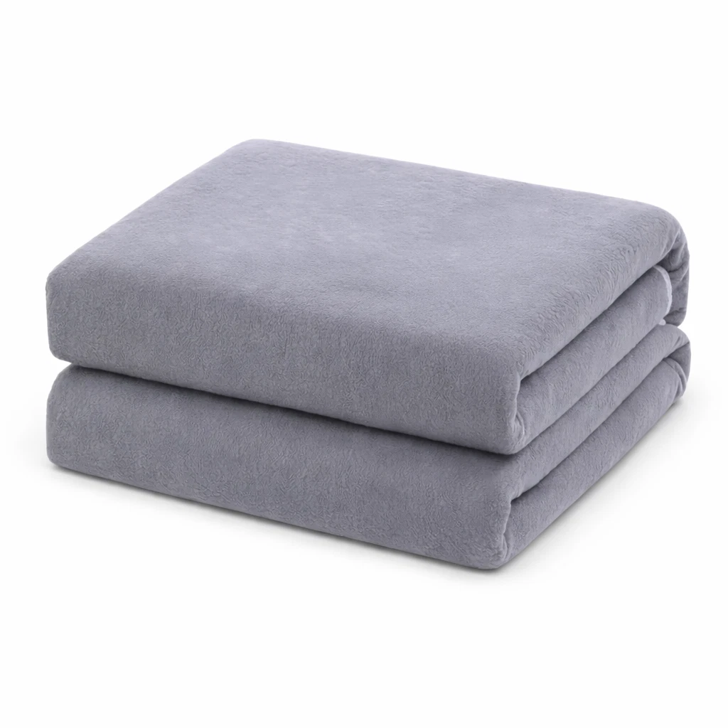 Coperta grigia lavorata a mano: coperta con nappe in lana spessa