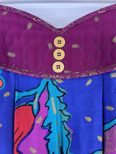 JEANNE MARC Maxi Skirt Vintage Purple Pink Teal Abstract size 12/14 Medium USA - Picture 3 of 18