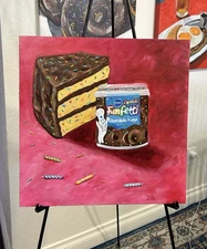 Pillsbury Funfetti Cake Painting Hand Painted Art 20 X 20” NOT A PRINT
