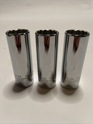 3-Pack Proto 5328 Torqueplus Deep Sockets 1/2  Drive, 7/8  Opening 12 Points NEW