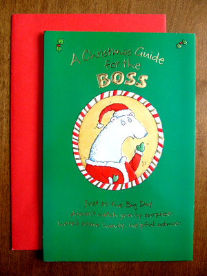 NOS Carlton Cards Christmas Card, Env & Seal Made for the Best Boss in the World