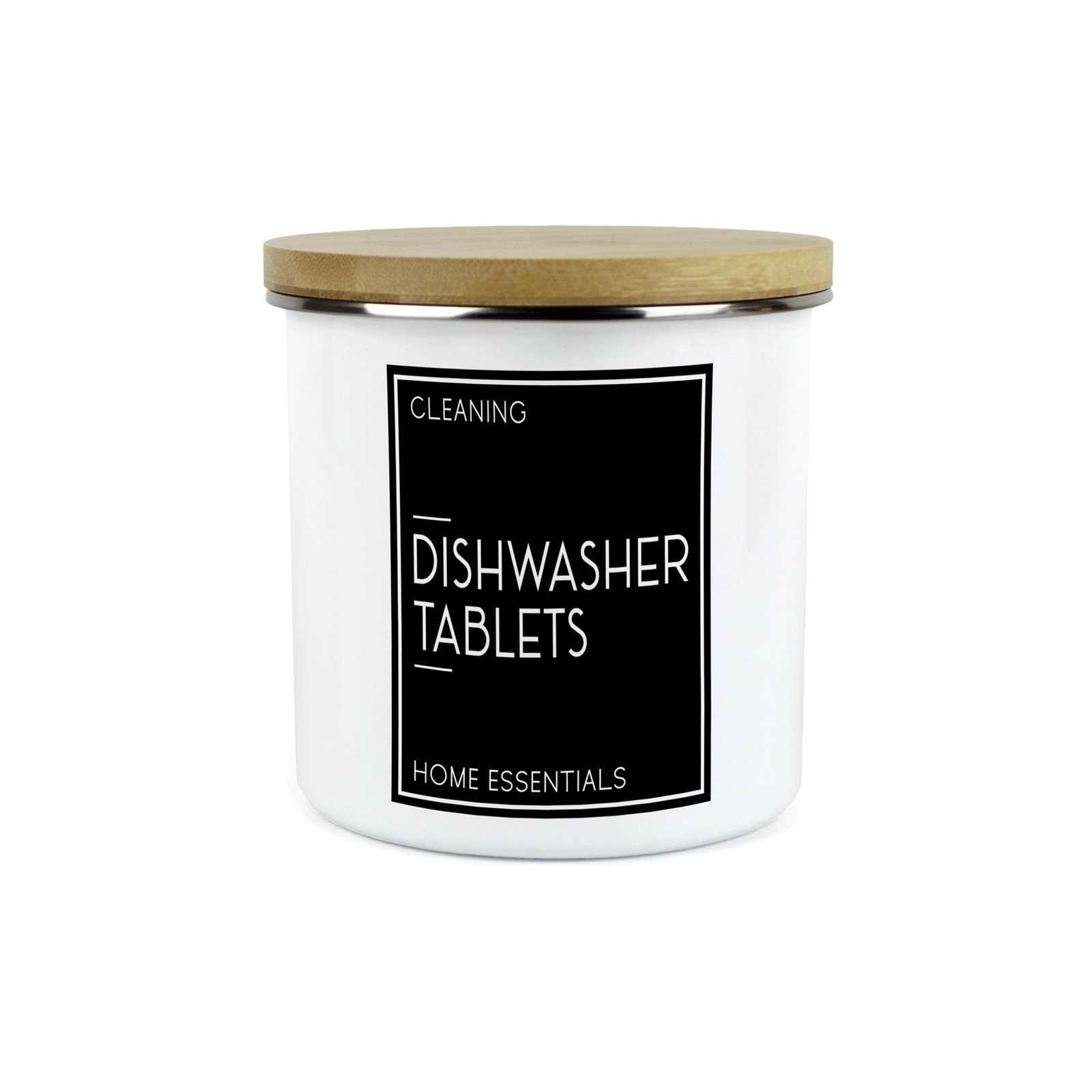 Dishwasher Tablets Storage Canister - Inverted Minimalist Utility Container Jar