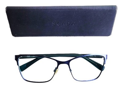 ESCADA WOMEN'S GLASSES FRAME VES 960 55-16-135 COL. 8GAM BLUE METAL W/ORIG CASE