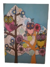Vintage 1999 Ikea Solmyra Whimsical Owl Wall Art (Dimensions=50×70 cm)