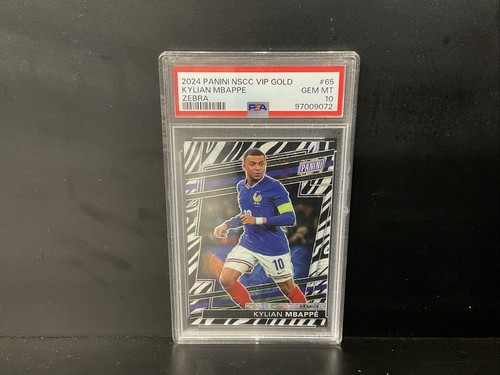 2024 Panini NSCC VIP Gold Kylian Mbappe Zebra PSA 10 Gem Mt POP 2 SP