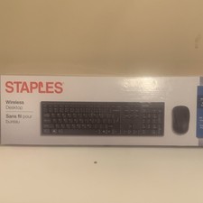 Staples Wireless Desktop Keyboard  Mouse Bundle, USB, English QWERTY, Black