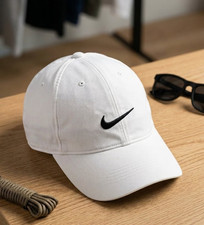 Nike Club Unstructured Swoosh Cap White Adjustable Golf Running Hat Unisex