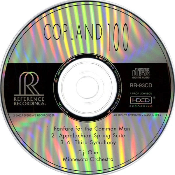 REFERENCE RECORDINGS RR-093 COPLAND FANFARE FOR THE COMMON MAN OUE 2000 CD - Bild 3 von 4