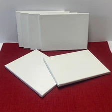 Unused Blank Stretched Canvas Lot of 6 Measuring 9"x12" each