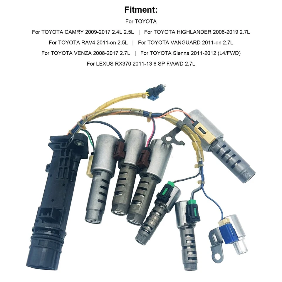 U760E U760 Transmission Solenoids with Harness For Toyota Camry RAV4 Lexus RX370 - Image 4 of 4