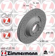 1x ZIMMERMANN Bremsscheibe FORMULA Z 460.4537.70 für 911 CAYMAN 981 PORSCHE 991