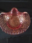 Vintage Murano Glass Ashtray, Pink And  Gold