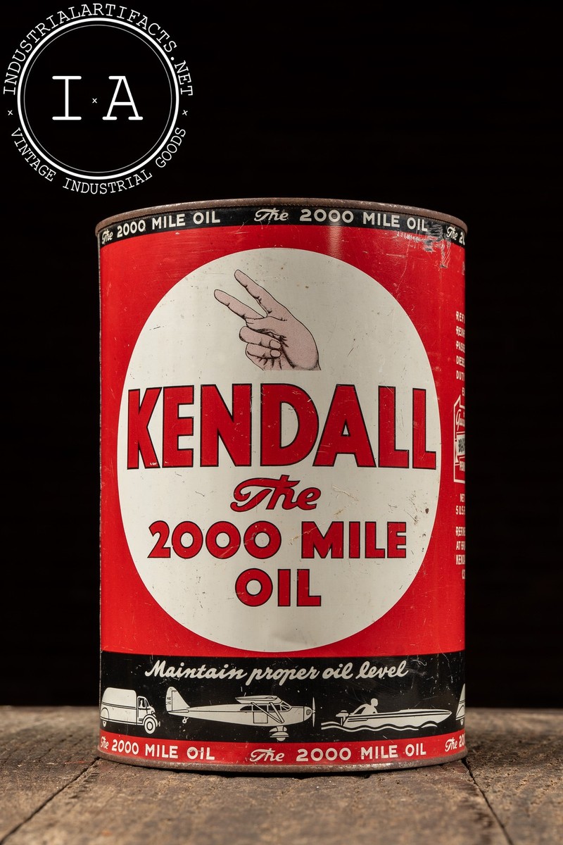 Vintage Kendall “The 2000 Mile Oil” 1-Gallon Can | eBay