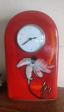 Limit Edition Rare Poole Pottery Volcano Mantle Desk Clock 