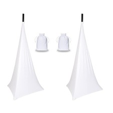 Speaker Stand Scrim Covers White Stretch Fabric 2 Pack