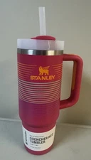 Stanley 30 oz  H2.0 Flowstate Quencher Tumbler Stripes Magenta Orange Retro