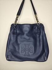 Tory Burch Harper Knotted Chain Tote Bag Triple Compartment - Blue