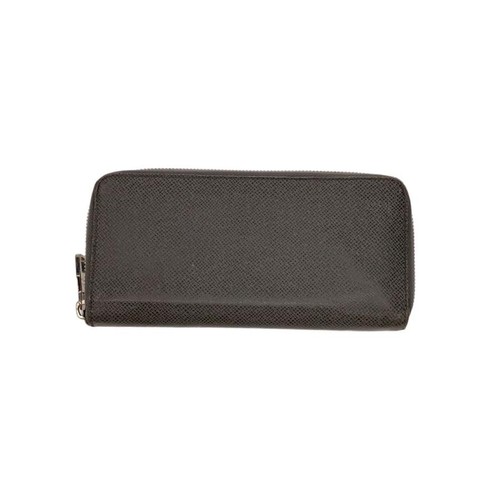 Used LOUIS VUITTON◆Zippy Wallet Vertical_Taiga/Leather/GRY/Ladies