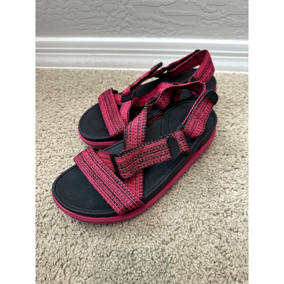 FITFLOP | Sandalias de cabestrillo rosa negro soporte para el arco nuevas con etiquetas | Para mujer talla 6 Foto 2 de 4