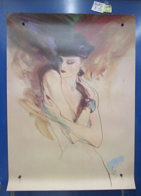 1989 Theodora #E1-66 Lithograph Fashion Art poster signed Richard Ely Autograph