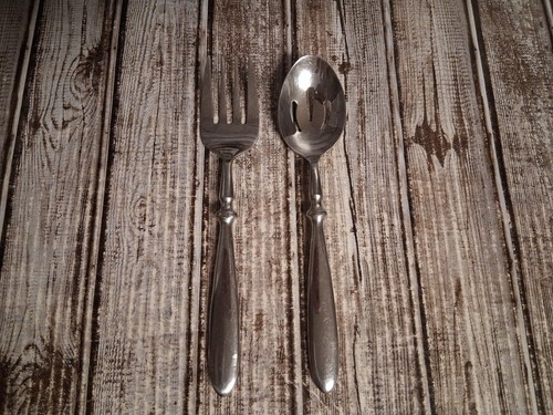 Hampton Silversmiths BISTRO 2pcs Serving Slotted Spoon, Serving Fork LOOK!!
