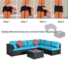 10 Pack Medium Outdoor Patio Rattan Furniture Clips, Patio Wicker Rattan Section