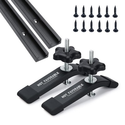 Aluminum 2pk 24'' T-Track for Woodworking with 2pk Hold-Down Clamps-Woodworkin...