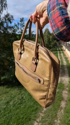 Lancel, sac à min vintage, sac de voyage, PVC, 38x30cm nombreuses petites taches - Photo 1/4