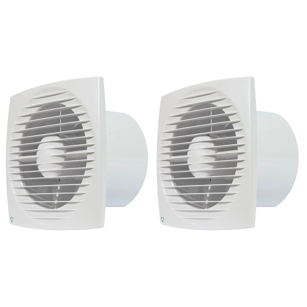 2 x Airflow 9041351 Aura Eco 150 Axial Extractor Fans 150mm (Standard Model)